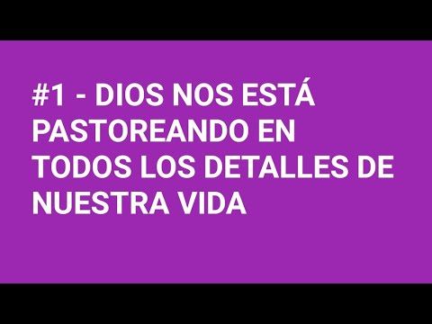 #1 - DIOS NOS ESTÁ PASTOREANDO EN TODOS LOS DETALLES DE NUESTRA VIDA